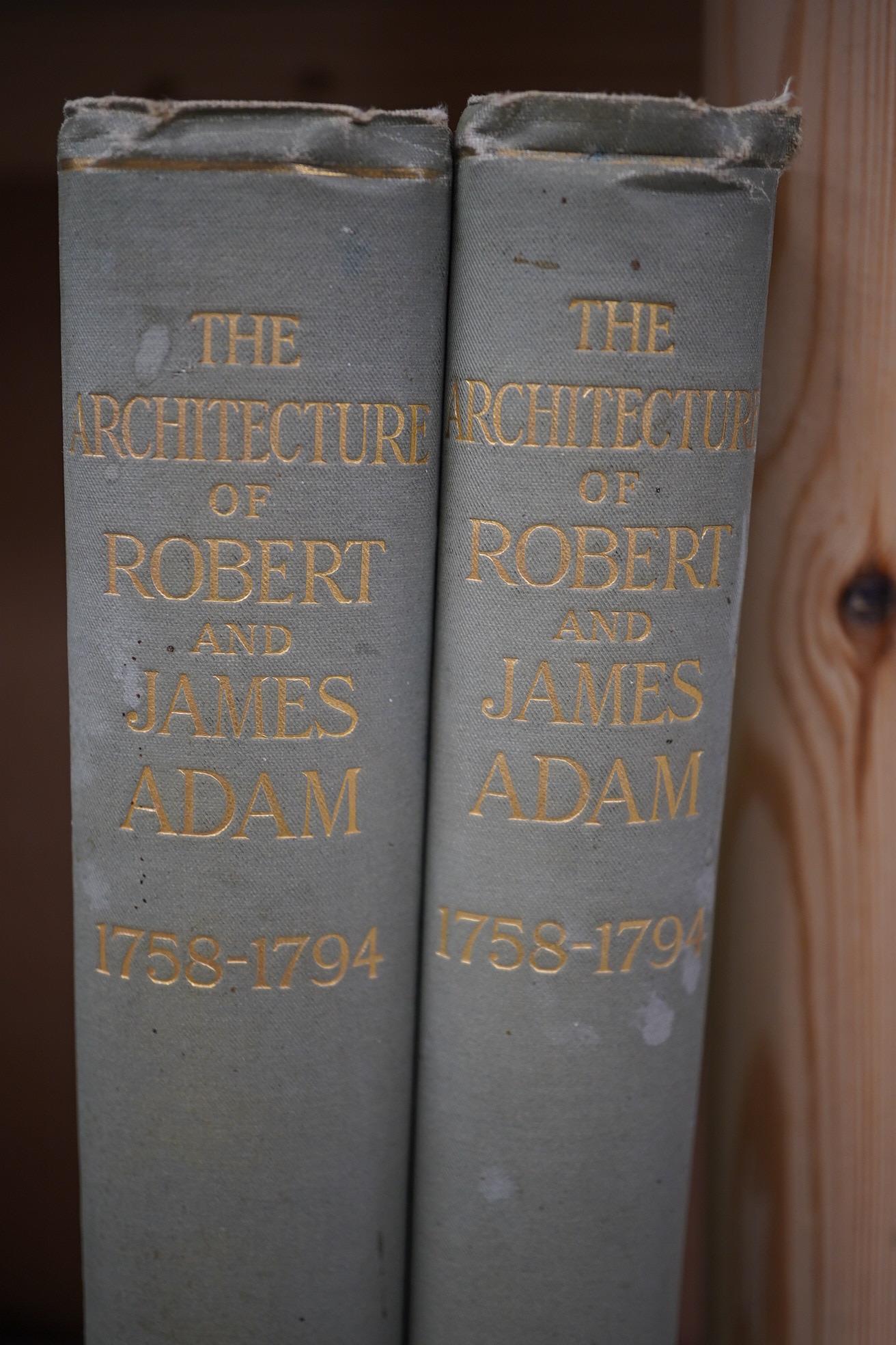 Bolton, Arthur T. - The Architecture of Robert & James Adam (1758-1794). 1st Edition, 2 vols. many illus. and plans throughout (some full page); original gilt cloth with gilt tops, folio. Country Life, 1922